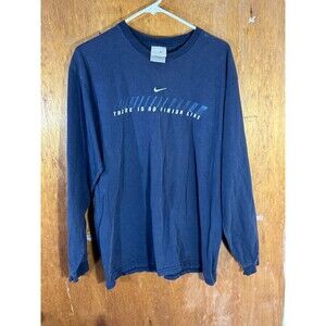 Vintage 90s Nike There‎ Is No Finish Line Shirt Men’s Large Blue Swoosh